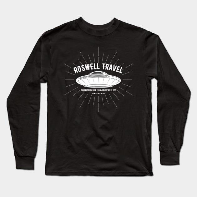 Roswell Travel Long Sleeve T-Shirt by Kenny The Bartender's Tee Emporium